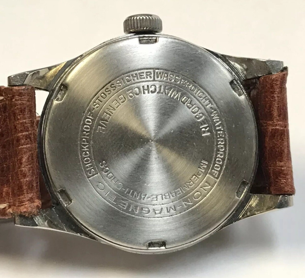 VINTAGE RECORD GENEVE SPORT BLACK FACE DIA WRIST WATCH