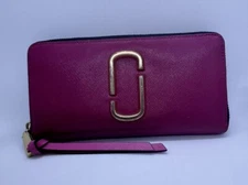 Marc Jacobs Accordion Magenta And Red Zip Around Wallet