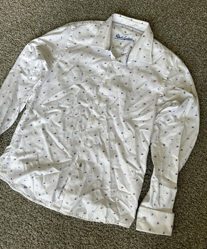 Robert Graham Boy's White Print Long Sleeve Button Up Shirt Size 18-20 XL - Picture 3 of 7