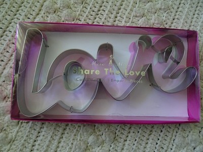 Meri Meri Valentines Jumbo LOVE CURSIVE Connected LETTERS Cookie Cutter Box of 1