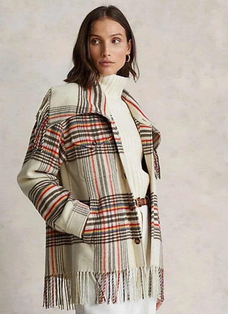Polo Ralph Lauren Fringe Coat Jacket Native Down Polo Bear