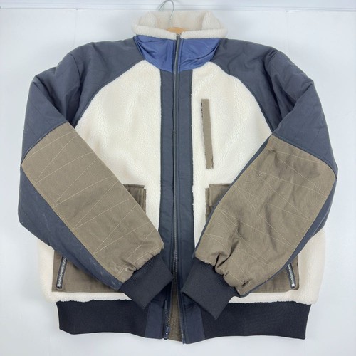 Chaqueta de bombardero Bass Outdoor para hombre de medios mixtos con cremallera completa - blanca antigua multi-XL - Imagen 9 de 10