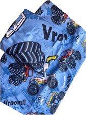 Monster Truck Sheet Set Queen Boys Blue Fitted Sheet Pillowcases Kids Bedding
