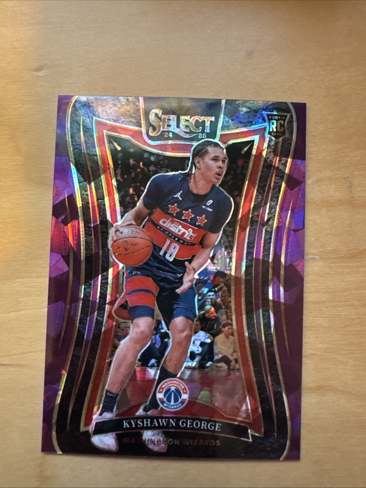 2024 Panini Select Purple Ice /99 Kyshawn George Mezzanine Level Wizards RC