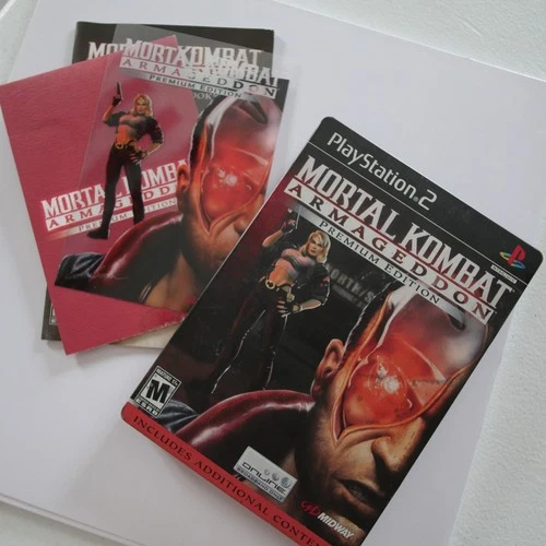 Mortal Kombat Armageddon Premium Edition PS2 SteelBook CIB • Manual • Card