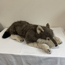 Wild Republic Timber WOLF Realistic Jumbo Plush Laying Stuffed Animal 30 Tail