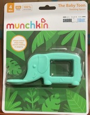    Munchkin Baby Toon Silicone Teething Spoon Elephant Blue BPA Free Feeding  