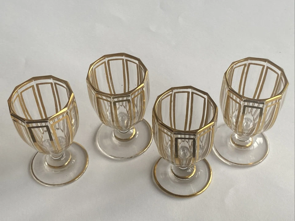 Verre à Cave À Liqueur en Cristal Baccarat Doré À L’or Fin (à la pièce) - Photo 4/4