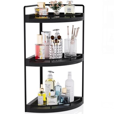 Corner Bathroom Counter Organizer, 3 Tier Bathroom Sink Shelf Countertop, Woo...