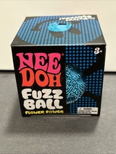 NeeDoh Fuzz Ball Flower Power Blue Brand New In Sealed Box