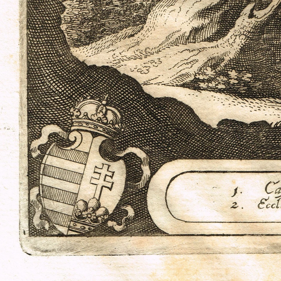 Bratislava 1638 MATHIAS MERIAN Pressburg Pozsony ORIGINAL PRINT Slovakia Hungary - Image 3 of 4