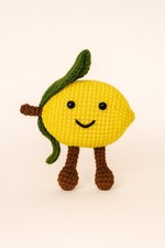 Lemon Keychain, Handmade Crochet Fruit, Bag Charm, Fresh Kawaii Gift