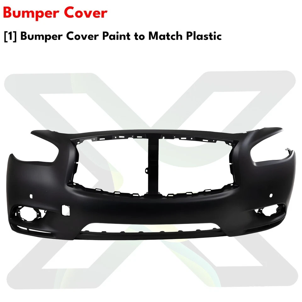 Front Bumper Cover Primed Plastic & Fog Lights Kit For 2014-2015 Infiniti QX60 Foto 4 de 4