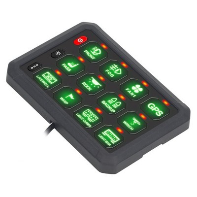 12 Gang Switch Panel BT RGB Button Circuit Control Relay System With 100A Ci HOT