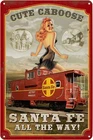 Pinup Girl Railroad Train Poster Tin Metal Signs Home Décor 8x12 Inch Vintage Wa