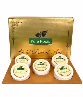 Gold Facial Kit Pure Roots 100gm For Luminous & Radiant Complexion