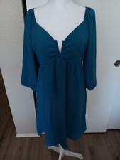 Monteau LA Dress Women's 3/4 Sleeve Teal Knee Length Lightweight Dress Size MED