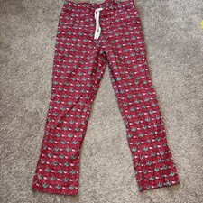 Vineyard Vines Pajama Pants Adult M SANTA HAT WHALE RED WHITE SNOWFLAKES TREES