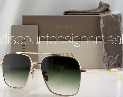 DITA Flight Seven DTS111-57-07 Gold Titanium Green Gradient 52mm Sunglasses NEW
