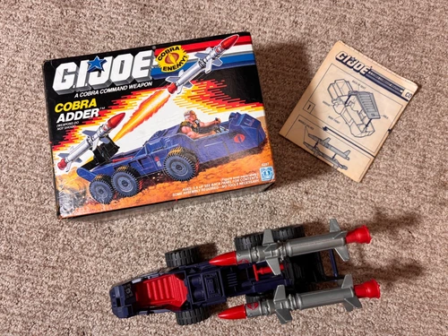 Gi Joe Cobra ADDER 1988 Vehicle 100% Complete With Blueprints and BOX