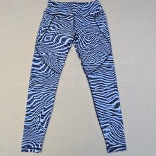 Sweaty Betty Power Leggings Women s US 8 M Blue Zebra Full Length High Waist EUC