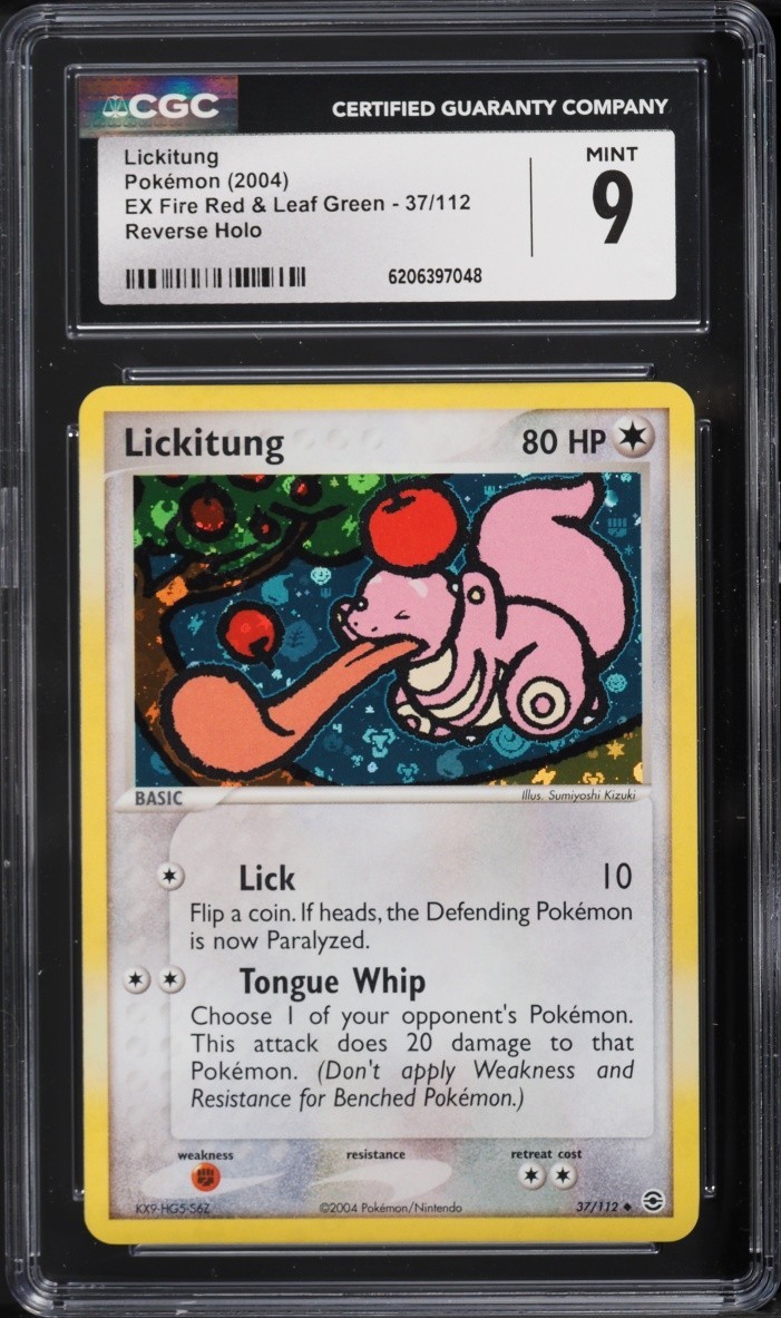 CGC 9 Lickitung Reverse Holo EX Fire Red & Leaf Green 2004 Pokemon Card #37