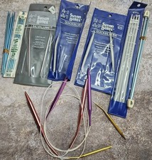 Vtg Lot Susan Bates Knitting Needles Circular Quicksilver Silvalume 5, 6, 9, 10