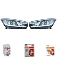Halogen Scheinwerfer Set H7/H7 Schwarz FüR KIA Cee'd Inklusive Lampen