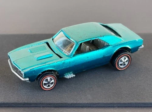 Vintage Hot Wheels Redline 1968 AQUA Custom Camaro US - Dark Int., VERY NICE!