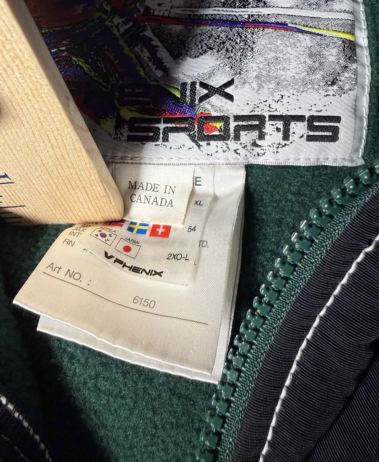 Vtg Phenix Fleece Jacket Mens XL Green Pullover Ski Snowboard Canada Outdoors - product detail image 6
