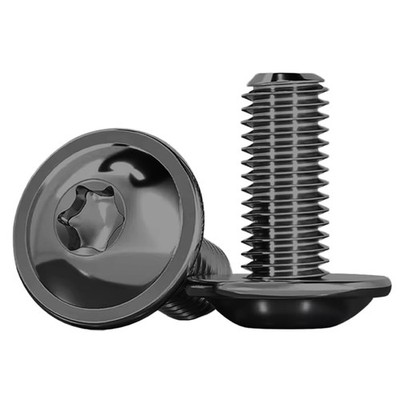 Schrauben Flachkopf Flansch M8x20 Edelstahl Torx 10 Stück Schwarz