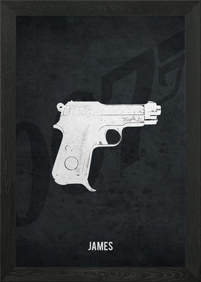 Legendäre Waffen - James' Baretta gerahmtes Wandbild Poster Leinwanddruck Bild