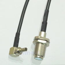 CRC9 male right angle to F TV female nut bulkhead RG174 cable pigtail 3G modem