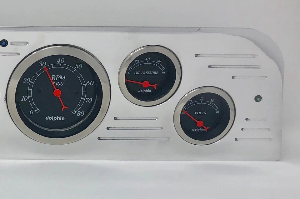 GMC Truck 1966 calibre 6 tablero juego de inserción Billet aluminio negro Foto 4 de 4