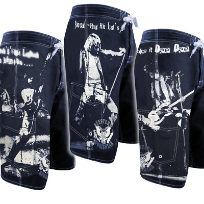 SEESTERN Herren Baumwoll Walk Shorts Ramones Print XS-2XL Chlorwasser ungeeignet