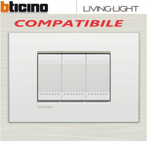 Bticino living light bianca compatibile presa schuko pulsante usb placca tv - Foto 3 di 33