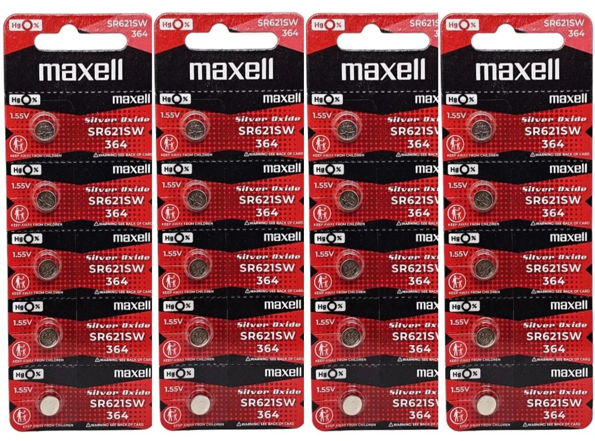 (5 Pack) Quality Maxell (SR621SW / 364) 1.55V Watch batteries