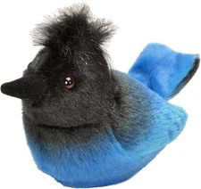 Wild Republic Audubon Birds 5" Stellars Jay Plush with Sound Stuffed Animal blue