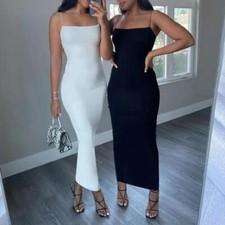 Sexy Dress Women Streetwear Sleeveless Backles Casual Clubwear Party Dresses