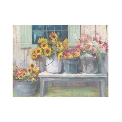 Carol Rowan 'Green Bench Bright' Wood Slat Art
