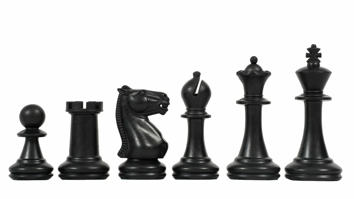 The Study Tournament Plastic Chess Pieces & Roll Up Chess Board Combo -  3.1 King