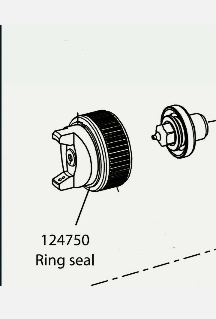 SATA Jet MiniJet 4/3000 B Air Cap Seal 124750 & Air Dist Ring