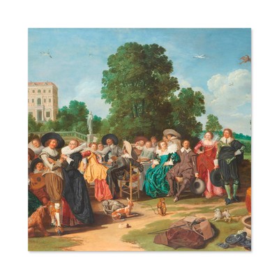 Hals The Fete Champetre Das Land Fest Gemälde großer Kunstdruck quadratisch 24x24