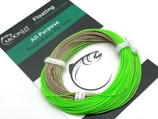 Moonlit Fly Fishing WF All-Purpose Floating Fly Line (Pale Olive/ Bright Green)