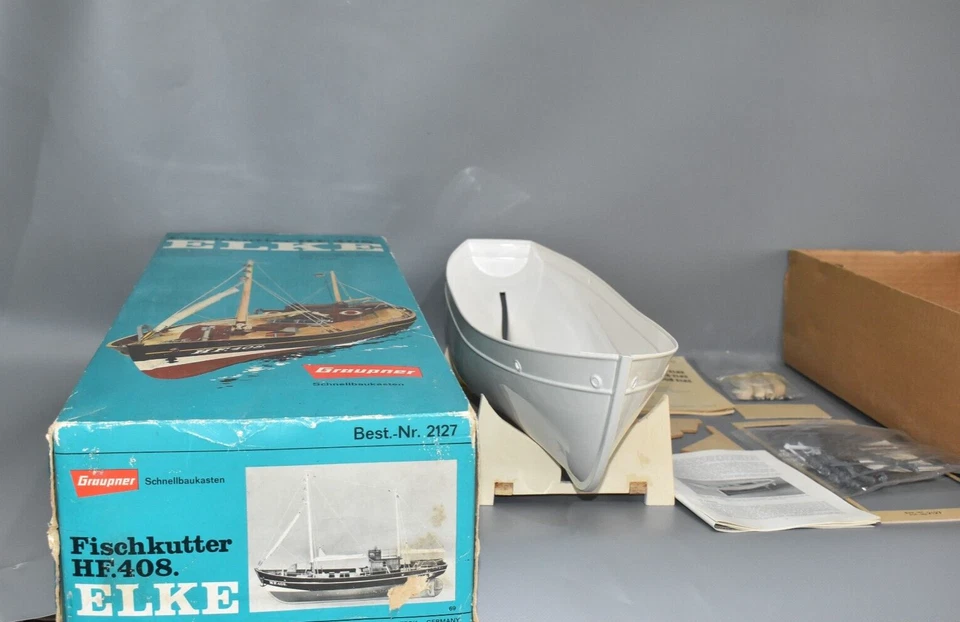 Graupner 2127 Fischkutter HF.408. Elke Boot Vintage Bausatz Rarität Fach #H3H - Bild 2 von 4