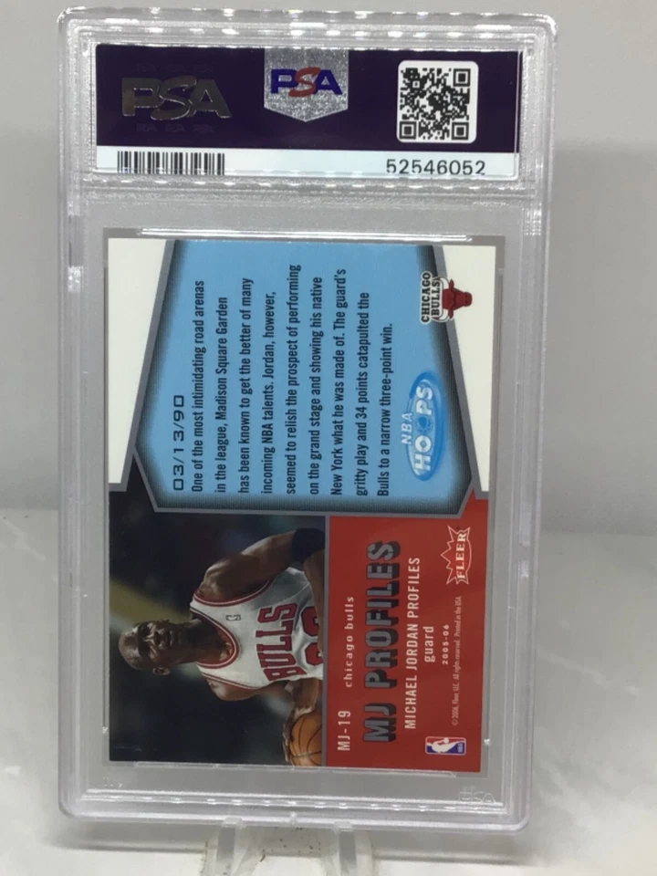 2005 Hoops MJ Profiles #MJ-19 Michael Jordan PSA 9 (5 in all grades) - Image 2 of 2