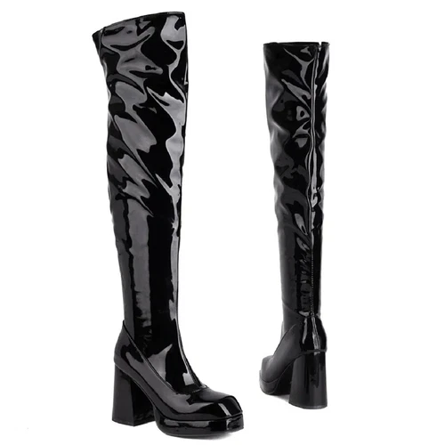 Overknee Stiefel Plateau Overknee-Stiefel Damen Sexy High Heels Schuhe Große Größe - Bild 16 von 25