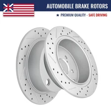 2PCS Rear Drilled Disc Brake Rotors for Subaru Forester Impreza XV Crosstrek