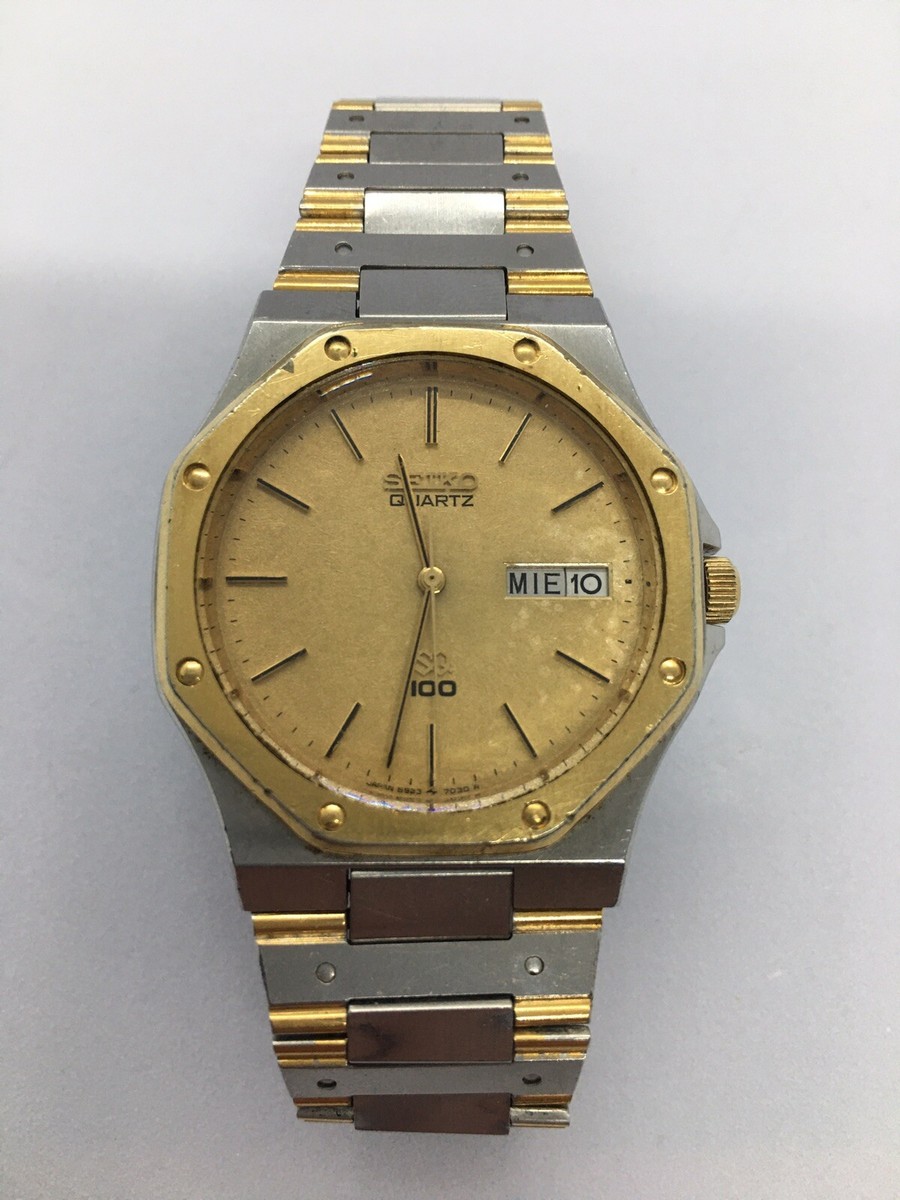 SEIKO セイコー 2トーン ウォッチ　SQ100 時計 Vintage SEIKO SQ100 Quartz Watch 5P32-6A20 Not Workin… - Gem