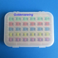 BOBBIN BOX + 30 COLOR PLASTIC HOME SEWING MACHINE BOBBINS SINGER 2518P SA156